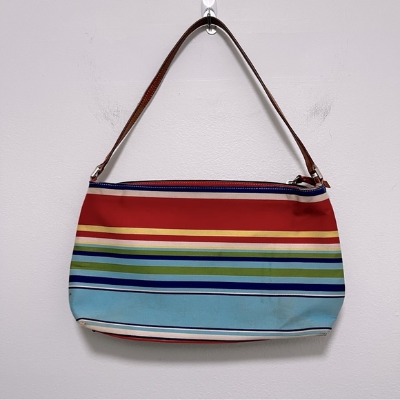 KATE SPADE Host Pick made in Italy vintage Sid Striped Uptown Park Canvas  Bag - Picture 4 of 10